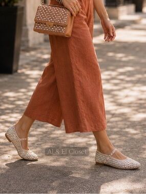 A New Day Issa Flats White Studded Mary Jane Shoes Vegan | Size 9 | New With Box